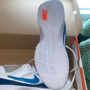 Nike Court Lite White and Neo Turquoise Blue Force Sneakers 845021 105